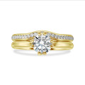 3.00 carat solitaire ring with diamond in yellow gold