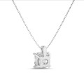 5.00 carat solitaire lab grown cushion cut diamond pendant in white gold