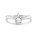 5.00 carat solitaire ring with pear diamond in white gold