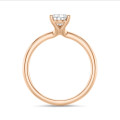 5.00 carat solitaire ring with lab grown pear diamond in red gold