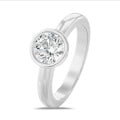 5.00 carat solitaire ring in white gold with round diamond