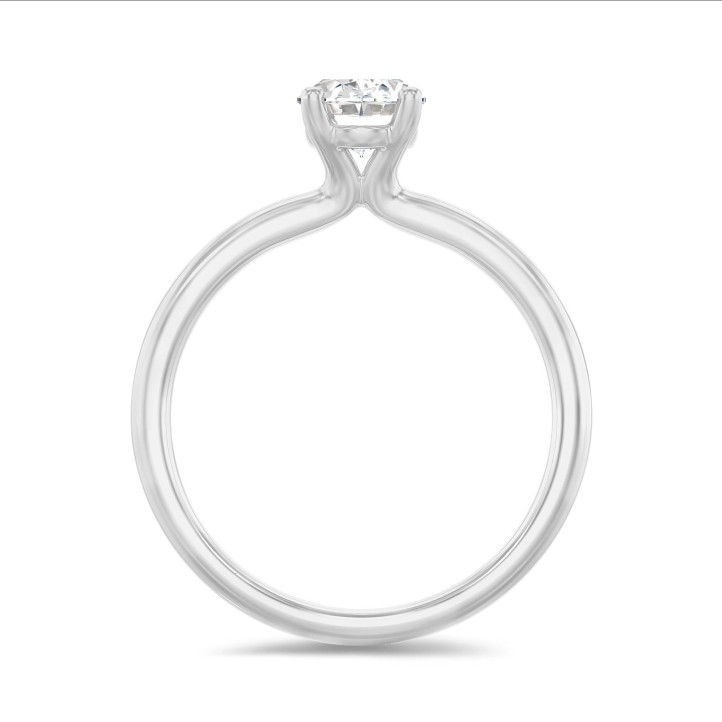 5.00 carat solitaire ring with oval diamond in white gold