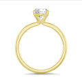 5.00 carat solitaire ring in yellow gold with round lab grown diamond