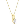 5.00 carat solitaire pendant in yellow gold with round diamond