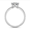 5.00 carat solitaire lab grown diamond ring in white gold with lab grown side diamonds