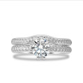 5.00 carat solitaire lab grown diamond ring in white gold with lab grown side diamonds
