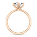 5.00 carat solitaire ring in red gold with a princess diamond