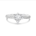5.00 carat solitaire ring in platinum with princess diamond and side diamonds