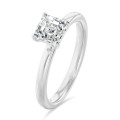 1.50 carat solitaire ring with a asscher cut diamond in white gold