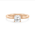 1.00 carat solitaire ring with a lab grown asscher cut diamond in red gold