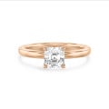 1.20 carat solitaire ring with a lab grown asscher cut diamond in red gold