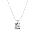1.00 carat solitaire asscher cut diamond pendant in white gold