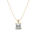 2.00 carat solitaire asscher cut diamond pendant in yellow gold