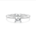 1.00 carat solitaire ring with a lab grown radiant cut diamond in white gold