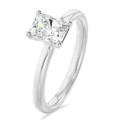 1.50 carat solitaire ring with a lab grown radiant cut diamond in white gold