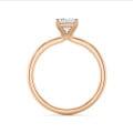 1.20 carat solitaire ring with a radiant cut diamond in red gold