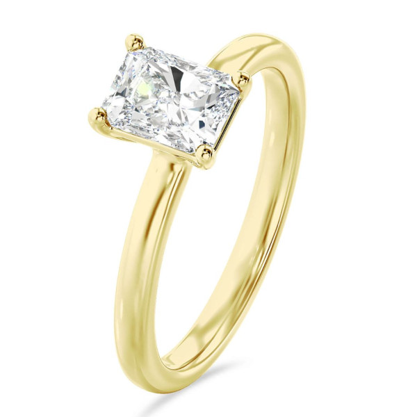 Search all PLP - 1.50 carat solitaire ring with a lab grown radiant cut diamond in yellow gold