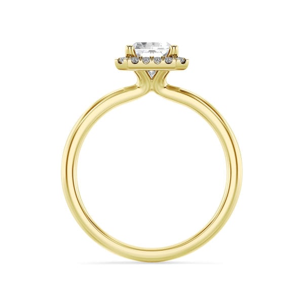 Rings - 3.00 carat solitaire halo ring with a radiant cut diamond in yellow gold and round diamonds