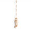 2.00 carat solitaire pendant in red gold with a lab grown radiant cut diamond