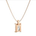 2.00 carat solitaire pendant in red gold with a lab grown radiant cut diamond
