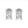 2.00 carat solitaire earrings in white gold with lab grown radiant cut diamonds