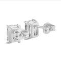 2.00 carat solitaire earrings in white gold with lab grown radiant cut diamonds
