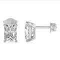 4.00 carat solitaire earrings in white gold with radiant cut diamonds