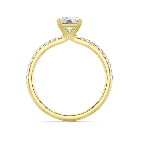 Search all PLP - 1.00 carat solitaire ring with a lab grown radiant cut diamond in yellow gold and lab grown side diamonds