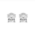 4.00 carat solitaire asscher cut diamond earrings in white gold