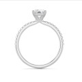 5.00 carat solitaire ring with a radiant cut diamond in white gold and side diamonds