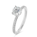 1.50 carat solitaire ring in white gold with hidden halo