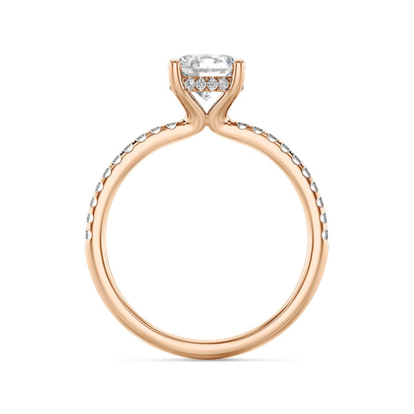 Search all PLP - 1.00 carat solitaire ring in red gold with hidden halo