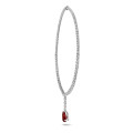 One of a kind 34.90 carat diamond gradient necklace in white gold with Fancy Vivid red pear-shaped diamond