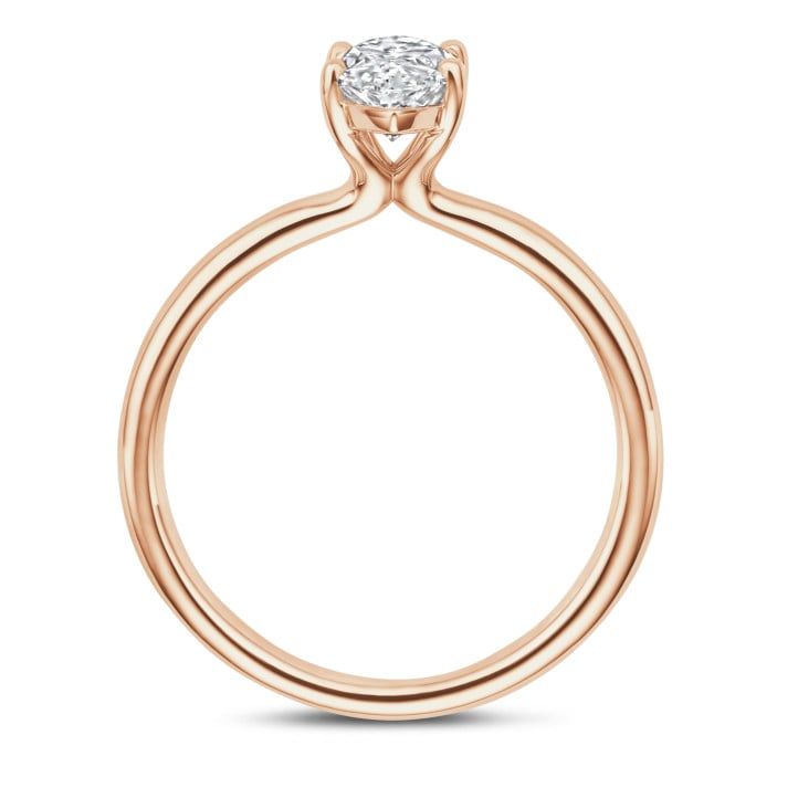 1.20 carat solitaire ring with lab grown marquise diamond in red gold