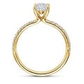 2.50 carat solitaire ring with marquise diamond in yellow gold with side diamonds