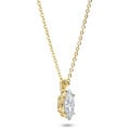 1.00 carat solitaire lab grown marquise cut diamond pendant in yellow gold