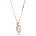2.00 carat solitaire lab grown marquise cut diamond pendant in red gold