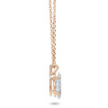 3.00 carat solitaire marquise cut diamond pendant in red gold