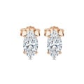 4.00 carat solitaire marquise cut diamond earrings in red gold