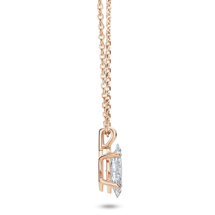 5.00 carat solitaire marquise cut diamond pendant in red gold
