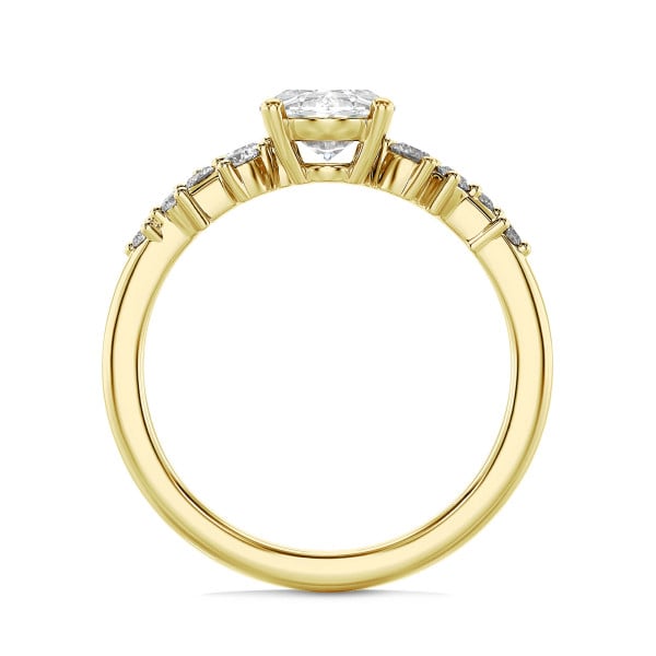 Search all PLP - 2.00 carat solitaire cluster ring in yellow gold with oval diamond
