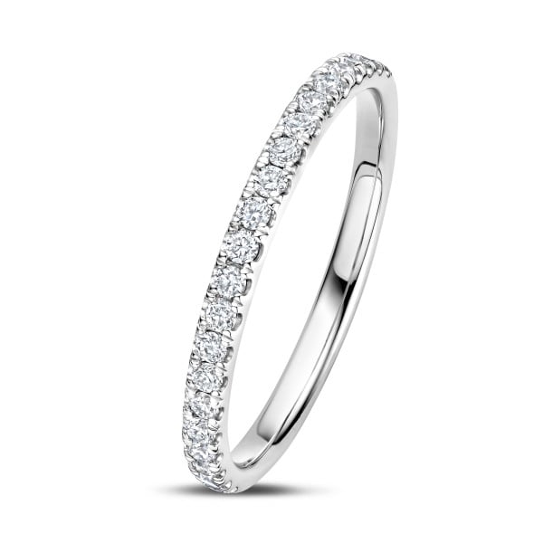 Rings - 0.26 carat half-set eternity ring in white gold - matches with all rings from the Fancy Shapes collection