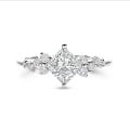 1.00 carat solitaire cluster ring in white gold with a princess cut diamond
