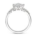 2.00 carat solitaire cluster ring in white gold with a princess cut diamond