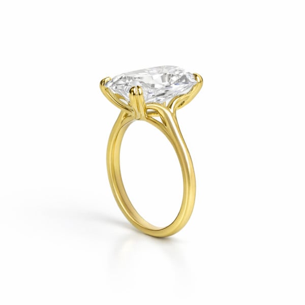 Engagement rings - One-of-a-kind 10.14 ct Lab-Grown Elongated Old Mine Cushion cut diamond ring in yellow gold