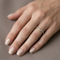 0.20 carat curved lab grow diamond eternity ring (half set) in yellow gold