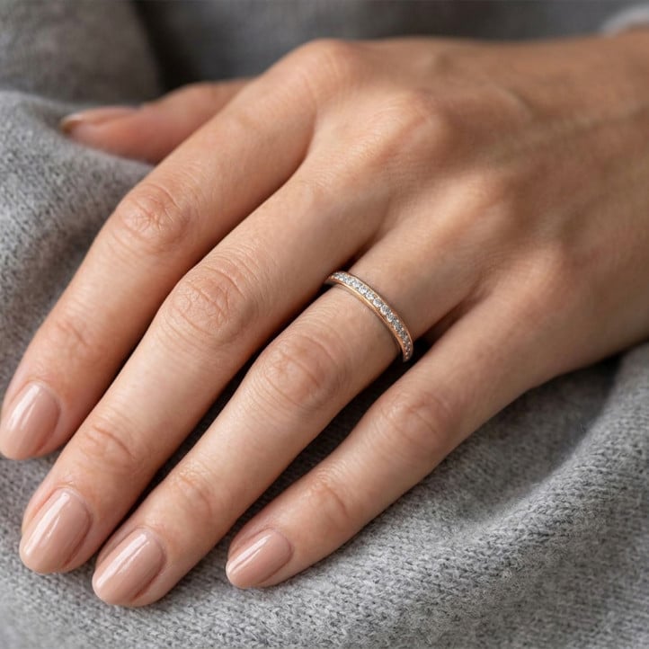0.55 carat lab grown diamond eternity ring (full set) in red gold