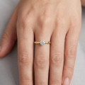 5.00 carat solitaire ring in yellow gold with round lab grown diamond