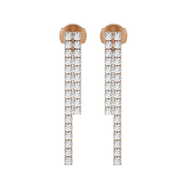 Pendientes rivière con 3.90 quilates diamante en oro rojo