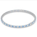 4.00 quilates pulsera rivièra en oro blanco con diamantes cultivados en laboratorio azules y blancos
